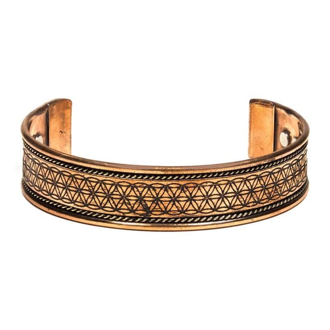 Armband Magnetisch Koper met Bloem des Levens – Flower of Life