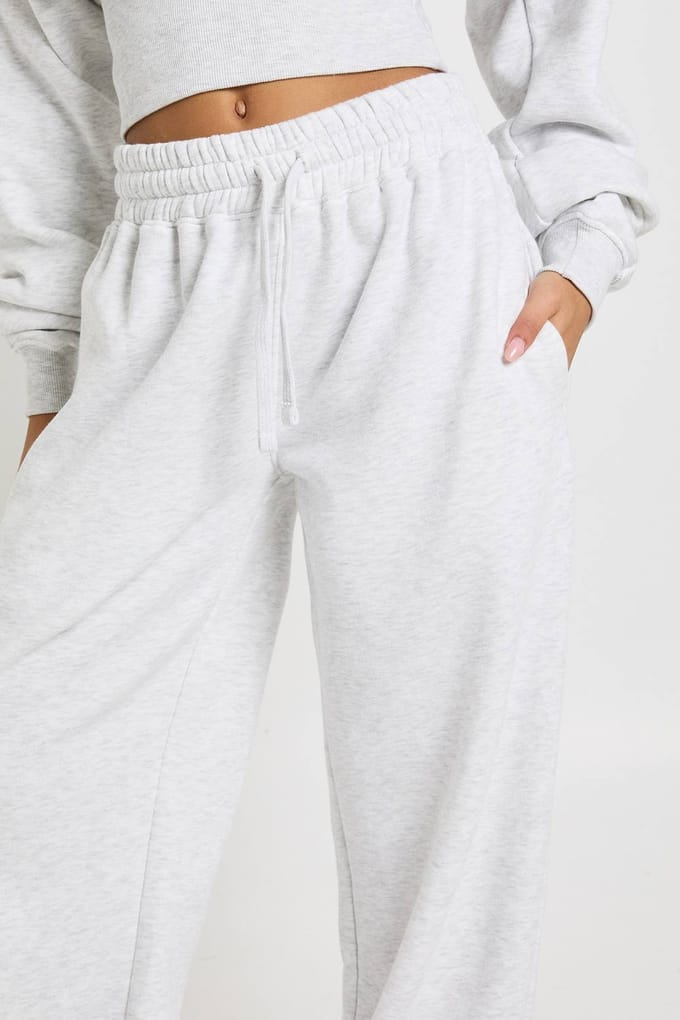 boohoo Dames Diep Zoom Henley Sweatshirt Trainingspak | Ash Grey | Maat: Medium