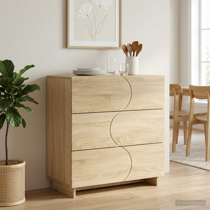 vidaXL - Dressoir - Sonoma - Eiken - 70 - x - 38 - x - 75 - cm - Bewerkt - hout