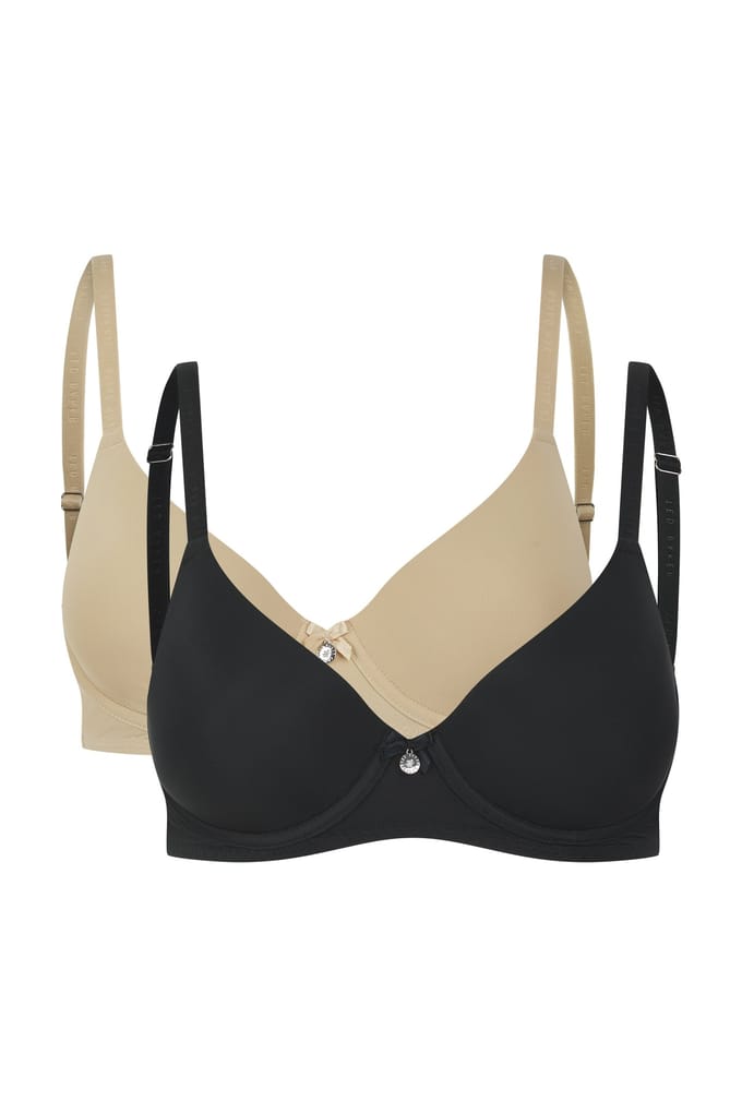 Ted Baker Maryam 2 Pk Solid Color T-shirt Bras Jet Black/irish Cream Maat: 32C | BH's Outlet | Dames | Zwart