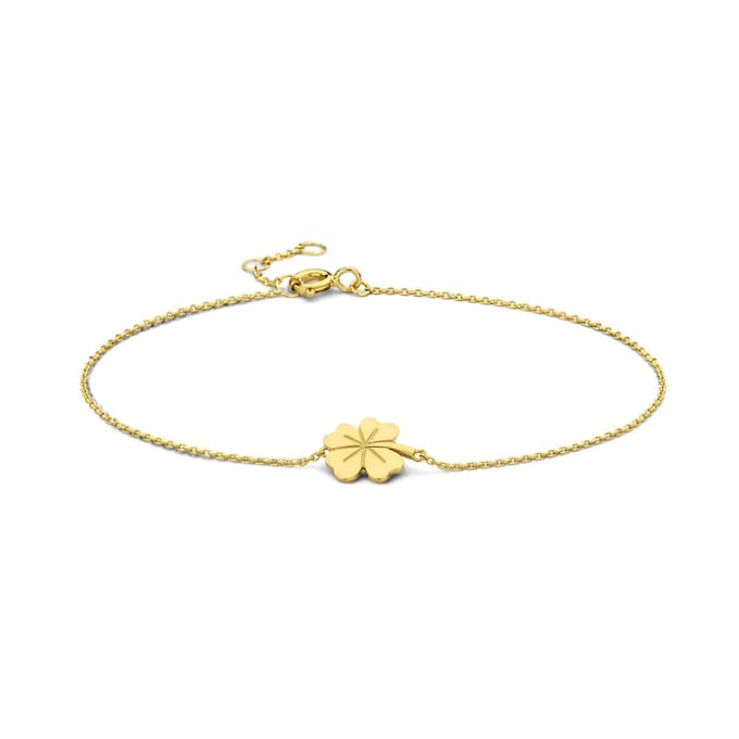 Marie Celeste armband klavertje 16,5 - 17,5 - 18,5 cm - Goud