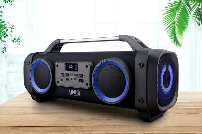 UNIQ Accessory Chant model 2019 Bluetooth Speaker (Karaoke) met blauw led verlichting en a