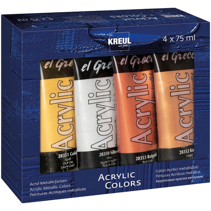 KREUL Acrylverf el Greco Acrylic Metallic, 75 ml, set van 4