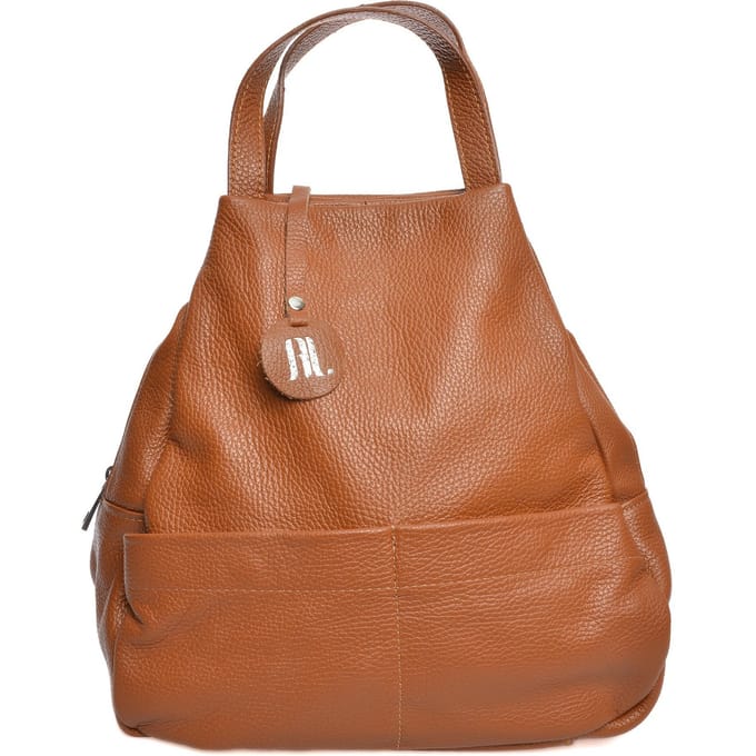 Anna Luchini Brown Rundleer Tas