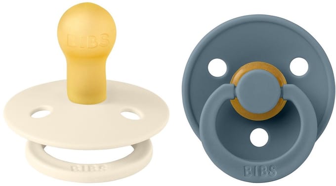 BiBS - Colour Pacifier - Stage 1 Fopspeen - 0+ maanden - 2 stuks - Ivory / Petrol