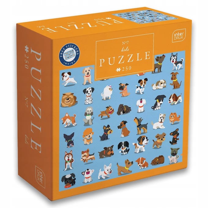 Interdruk Puzzel 250 stukjes - 7 honden - kinderen 4+ jaar