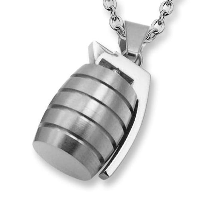 Amanto Ketting Ender - 316L Staal - Granaat - 23x14mm - 60cm