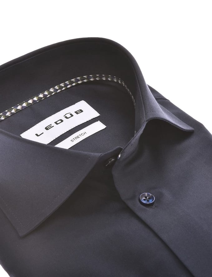 business overhemd Ledub Modern Fit New navy effen