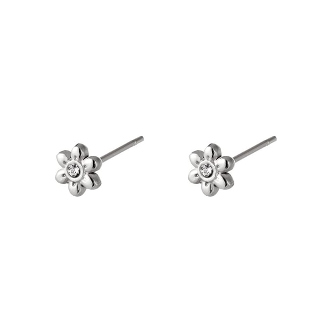 Oorknop Bloem - Zilver - RVS