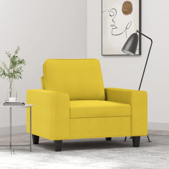 vidaXL Fauteuil 60 cm stof lichtgeel
