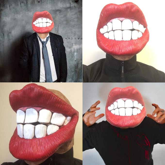 Verleidelijk rode lippen latex masker One size fits all adults rood