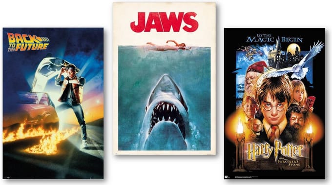 Filmposter set - Jaws - Harry Potter deel I - Back to the Future deel I - 61 x 91.5 cm
