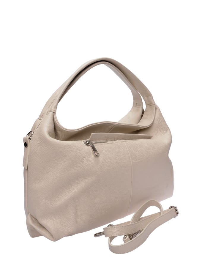 Luisa Vannini Beige Rundleer Tas