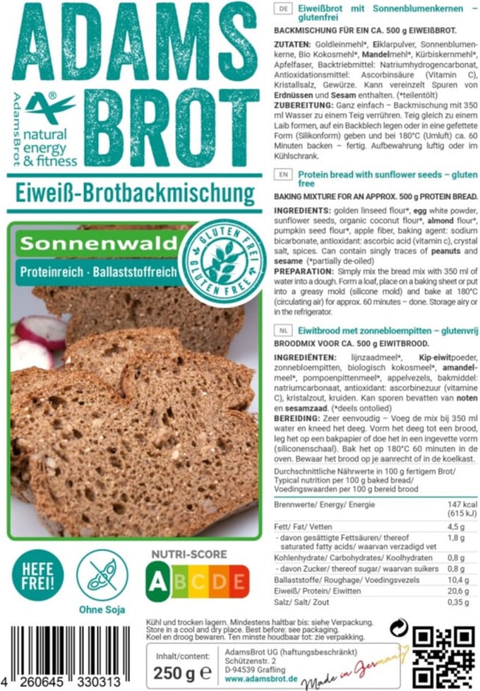 Adams Brot Broodmix Sonnenwald - 250 gr