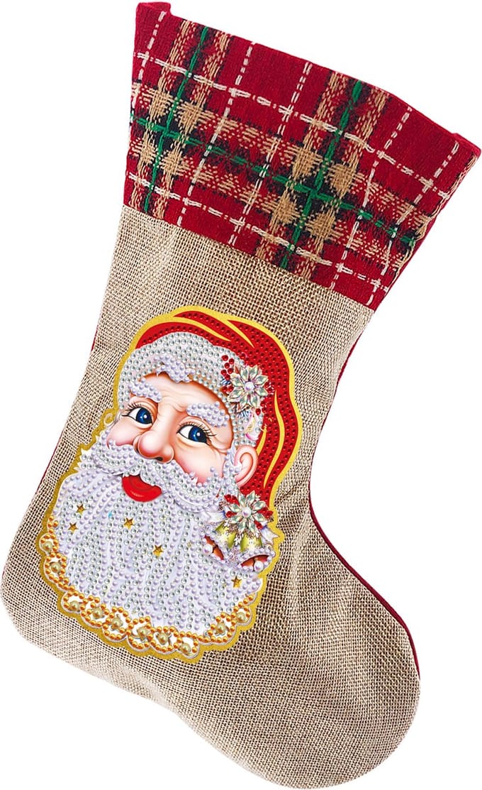Kerstsok - 04 - Kerstman - Diamond painting - compleet pakket - Diamond painting by Wietske