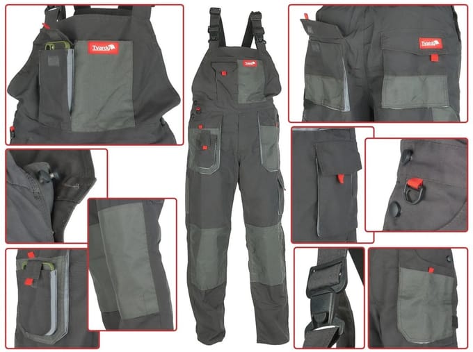 Tvardy Bib & brace - 11 zakken - verstelbare taille - reflecterend - maat S