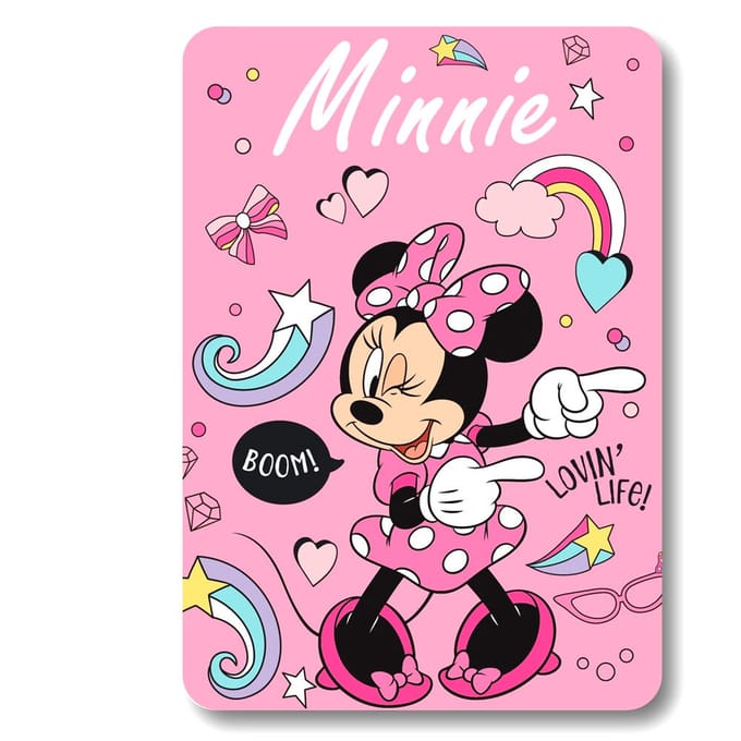 Minnie Mouse fleece deken - roze - Disney Minnie Mouse plaid - 140 x 100 cm.