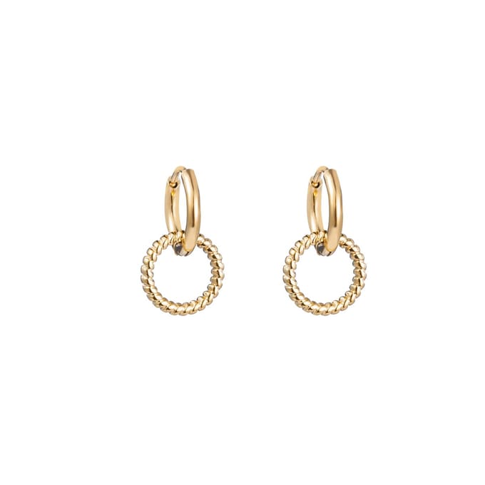 Day&Eve by Go Dutch Label Oorhangers circle goud E2786-2