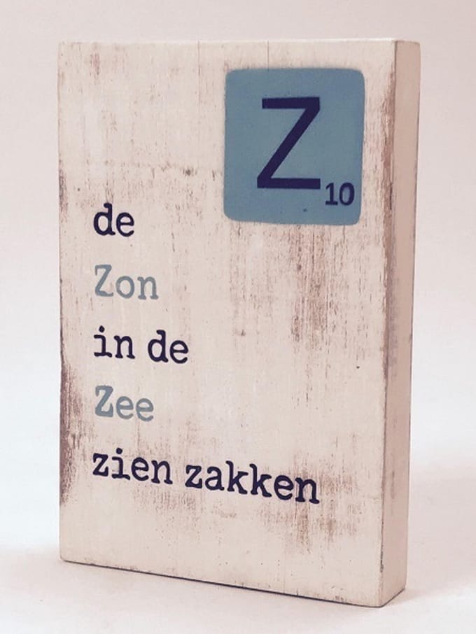 Tekstblok 10x15 2 cm dik Zon