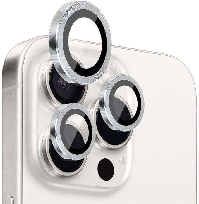 Solidenz Camera Lens Protector - Geschikt voor Apple iPhone 16 Pro / 16 Pro Max - White Titanium