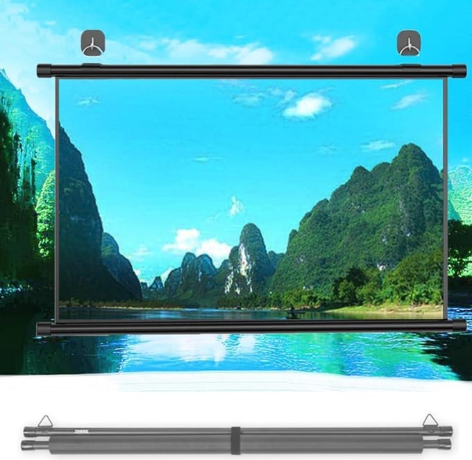 Projectiescherm Vouwbaar - Draagbaar Scherm - Thuisbioscoop Ervaring - Kreukvrij Glasvezel - 72 Inch - Wit