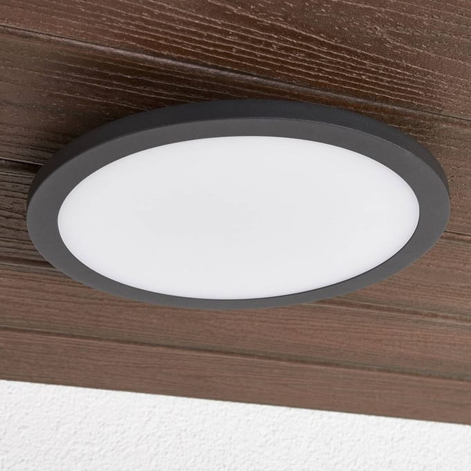 Lucande LED buiten plafondlamp Malena, bewegingsmelder, IP65