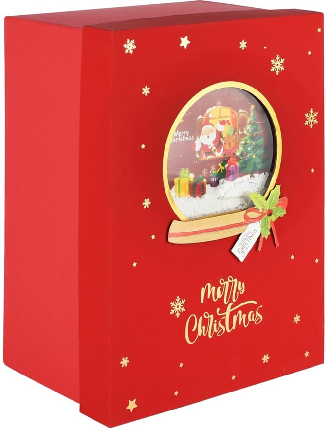 Dekoratief | Doos 'Merry Christmas', rood/goud, karton, 26x19x13cm | A255309