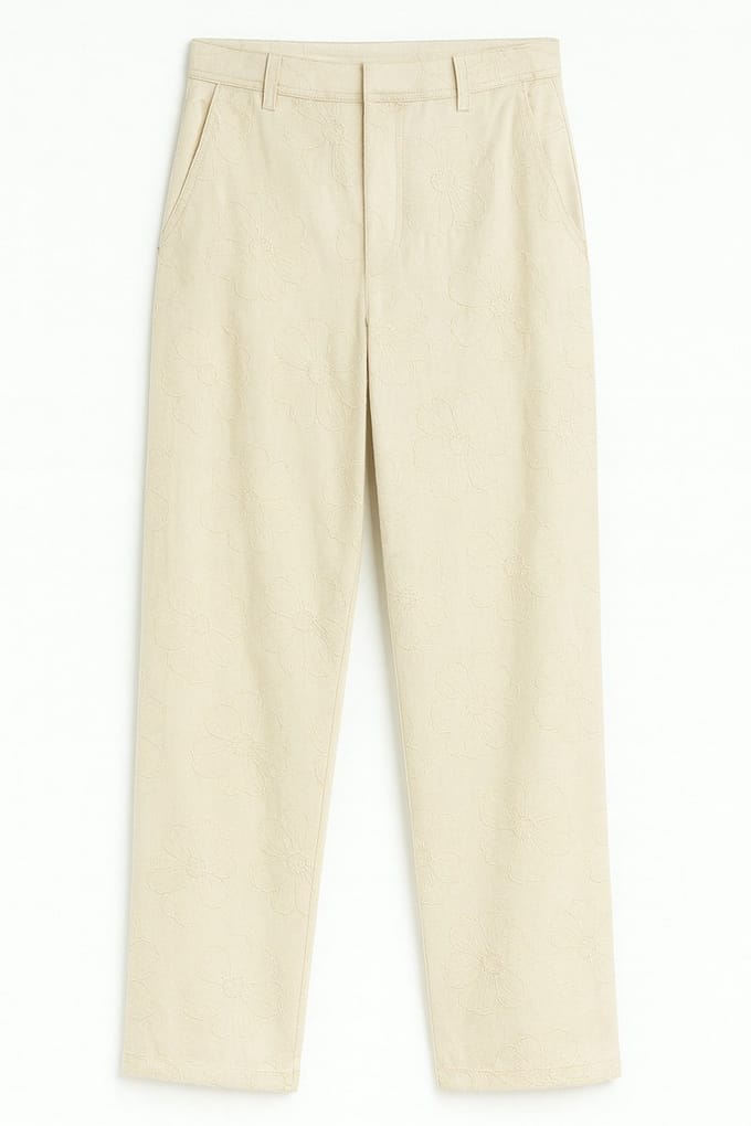 JDY - JDYHAVANNA HW BAR EMB PANTS ECRU DNM - Dames - Leggings