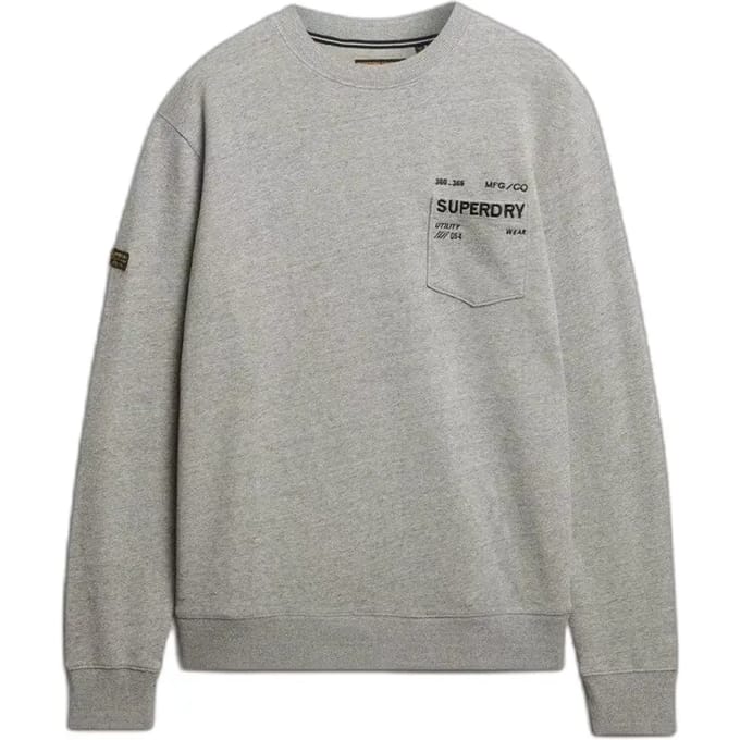 Superdry Utility Sweatshirt met Losse Pasvorm Grey Grootte: L