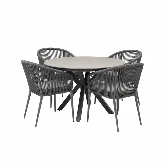 Lissabon Samantha dining tuinset 120xH75cm antraciet