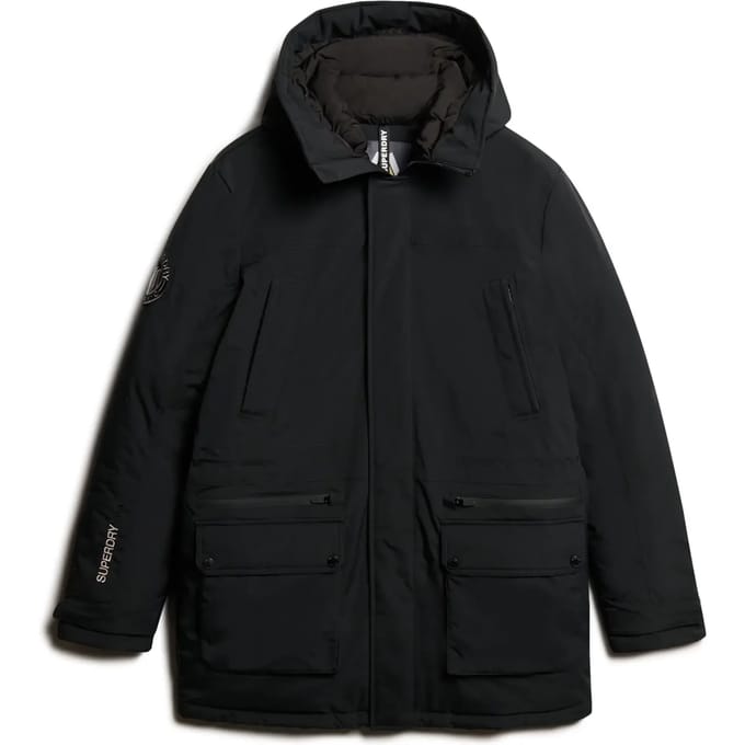 Superdry City Gewatteerde Parka Jas Zwart Grootte: L