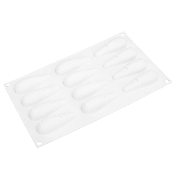 12 Vaks Wortelvorm Vorm Siliconen Cake Mousse Chocoladevorm voor Bakken Keuken Thuis white