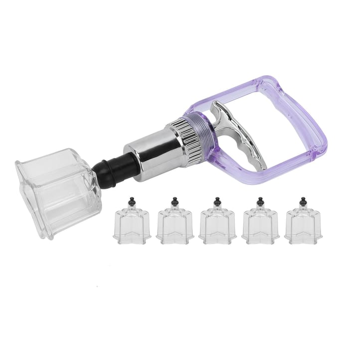 Vijfpuntige Stervormige Cupping Cup Set Pijnverlichting Massage Cupping Therapie Set Pomp Pistool white
