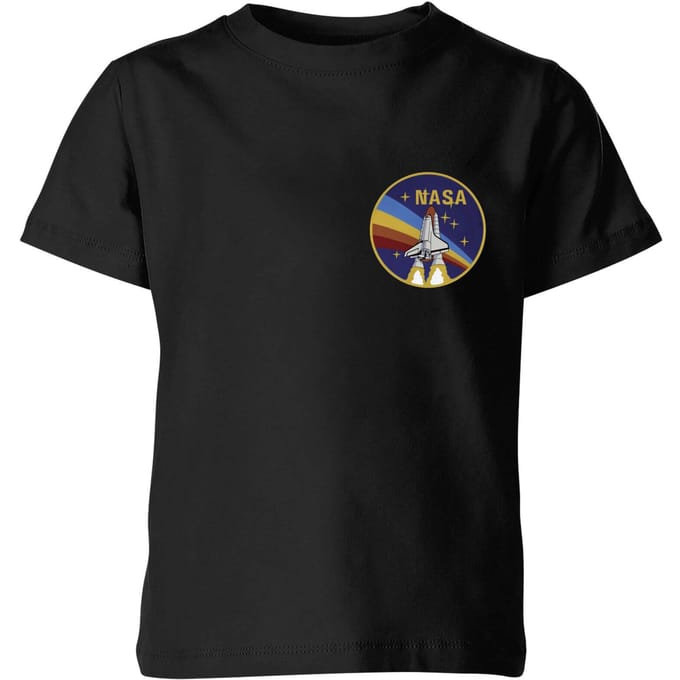 NASA Vintage Rainbow Shuttle Kinder T-shirt - Zwart - 122/128 (7-8 jaar)