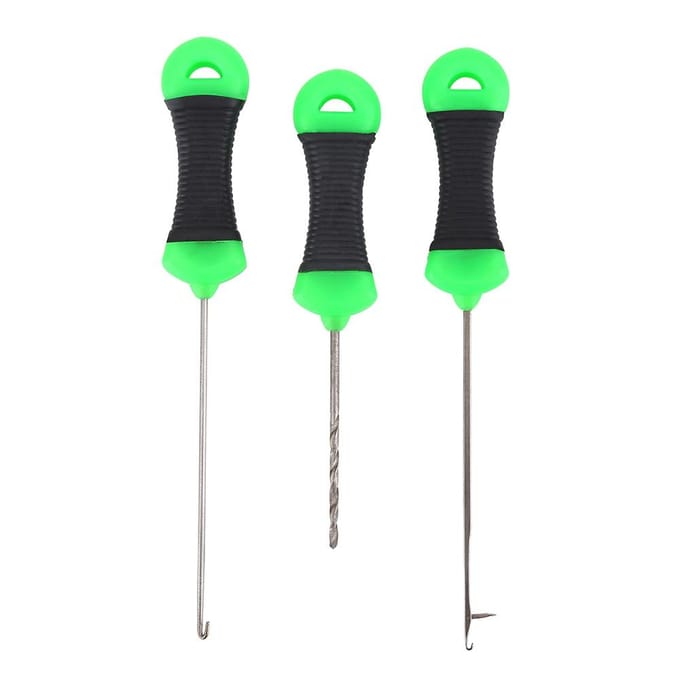 3 Stuks Roestvrij Staal Karpervissen Splicing Naald Aas Naaldaas Haakboor Rig Tools black