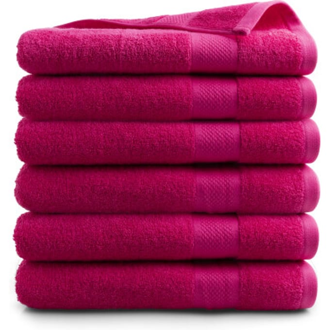 DoubleDry XL Handdoeken 70 x 140 - set van 6 - Hotel kwaliteit 500 g/m2 - 6x Roze