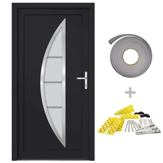 vidaXL Voordeur 98x190 cm PVC antracietkleurig