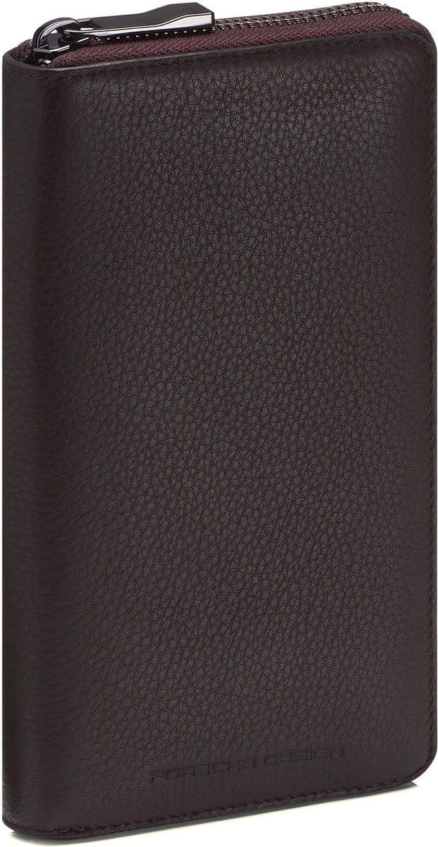 PORSCHE DESIGN Leren Portemonnee Business Wallet 15 With Zip Dark Brown Bruine