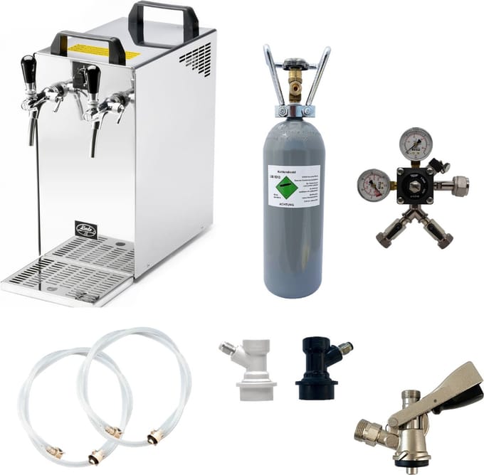 Complete set - Biertap - Kontakt 40 - 2-kraans, 50 liter/u - met Fustkoppeling Type S en NC Adapter