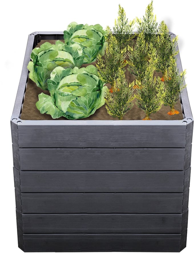 GARANTIA ERGO QUADRO L 75 Verhoogd Bloembed Hout, incl. FLORA