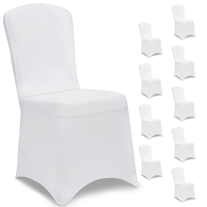 DETEX Set 10 Stoelhoezen - Eetkamerstoelen Universeel Stretch - Wit