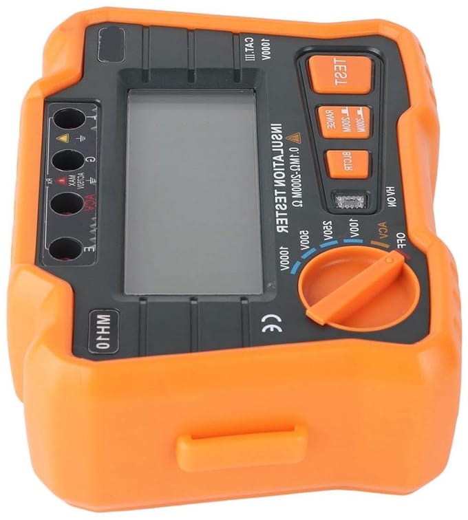 Digitale Megohm-meter - Isolatietester - Elektrische Metingen - Automatische Ontlading - Groot LCD Scherm - Oranje