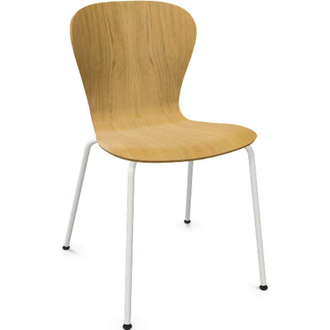 Thonet S 220 Stalen buisstoel - eiken helder gelakt - zuiverwit