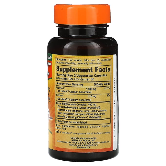Ester-C, 500Mg, 60 Plantaardige Capsules