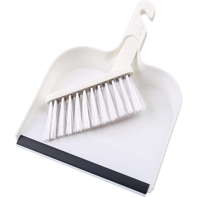 Draagbare Mini Stofblik Borstel Bezem Set Huishouden Bureau Toetsenbord Reiniging Veeggereedschap white