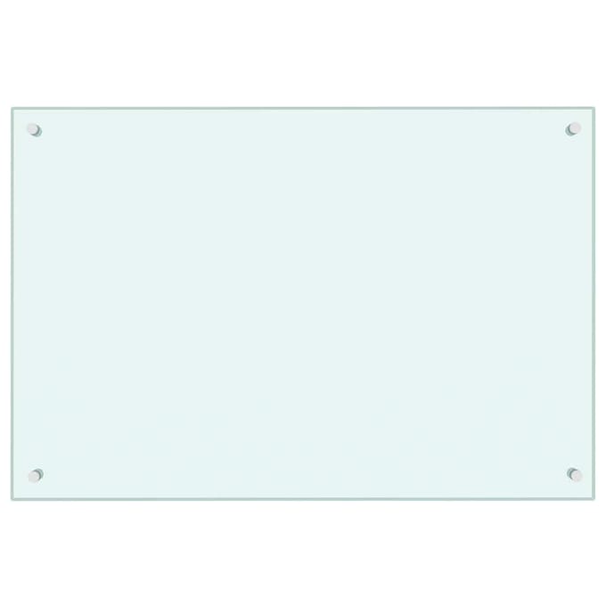 vidaXL - Spatscherm - keuken - 90x60 - cm - gehard - glas - melkwit