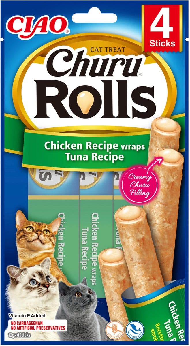 Inaba Churu Rolls - Kattensnack - Kip Tonijn 58 g
