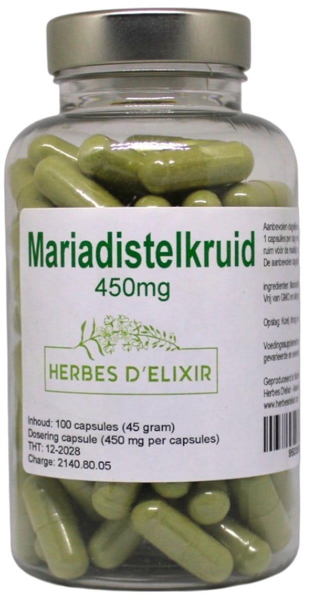 Herbes D'elixir Mariadistelkruid Capsules - 450 mg - Voedingssupplement - 100 capsules