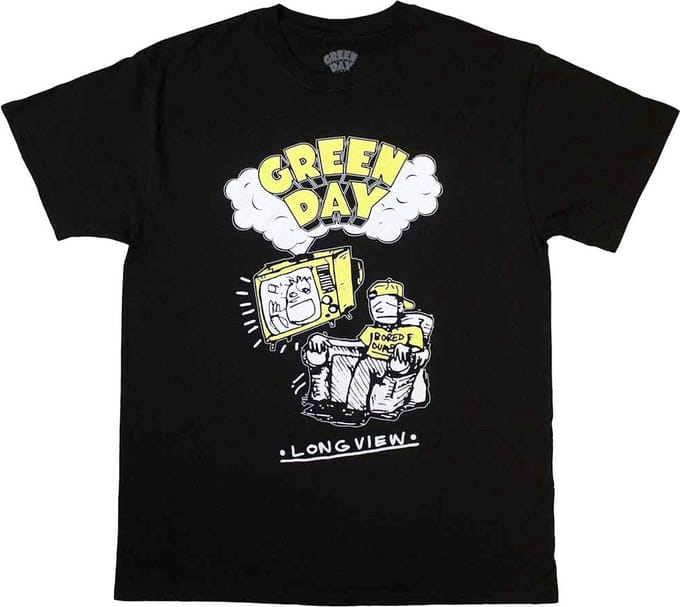Green Day - Longview Doodle Heren T-shirt - S - Zwart