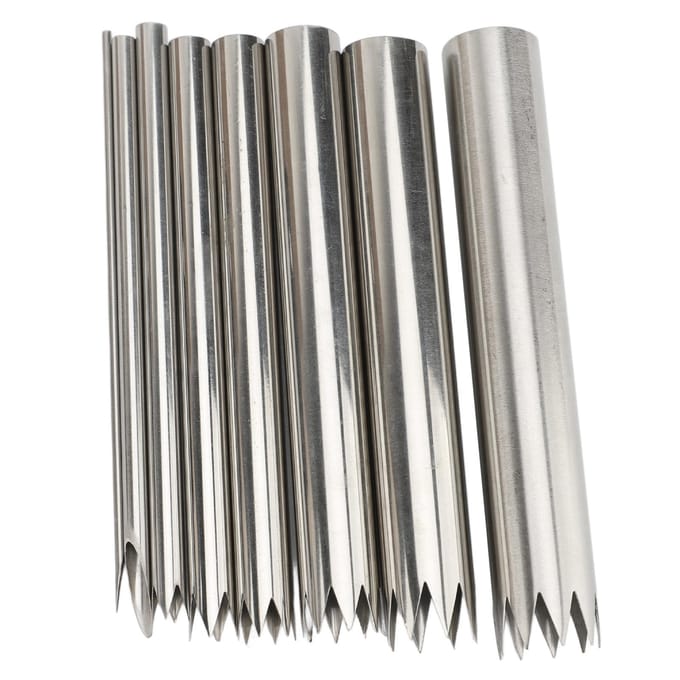 8 Pièces Coupe-Trous Dentelés en Argile Acier Inoxydable Coupe-Cercles de Poterie Multifonctionnel pour Perforer gray